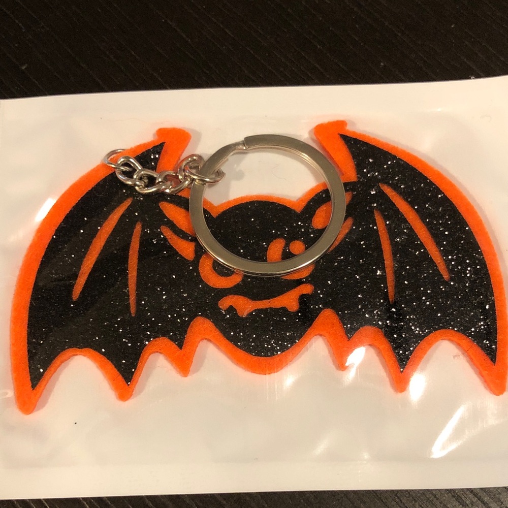 Orange and Black Bat Keychain for Kids Accessories